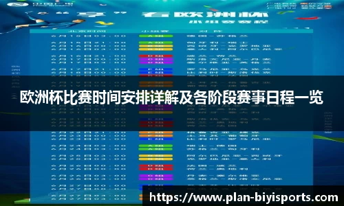 欧洲杯比赛时间安排详解及各阶段赛事日程一览